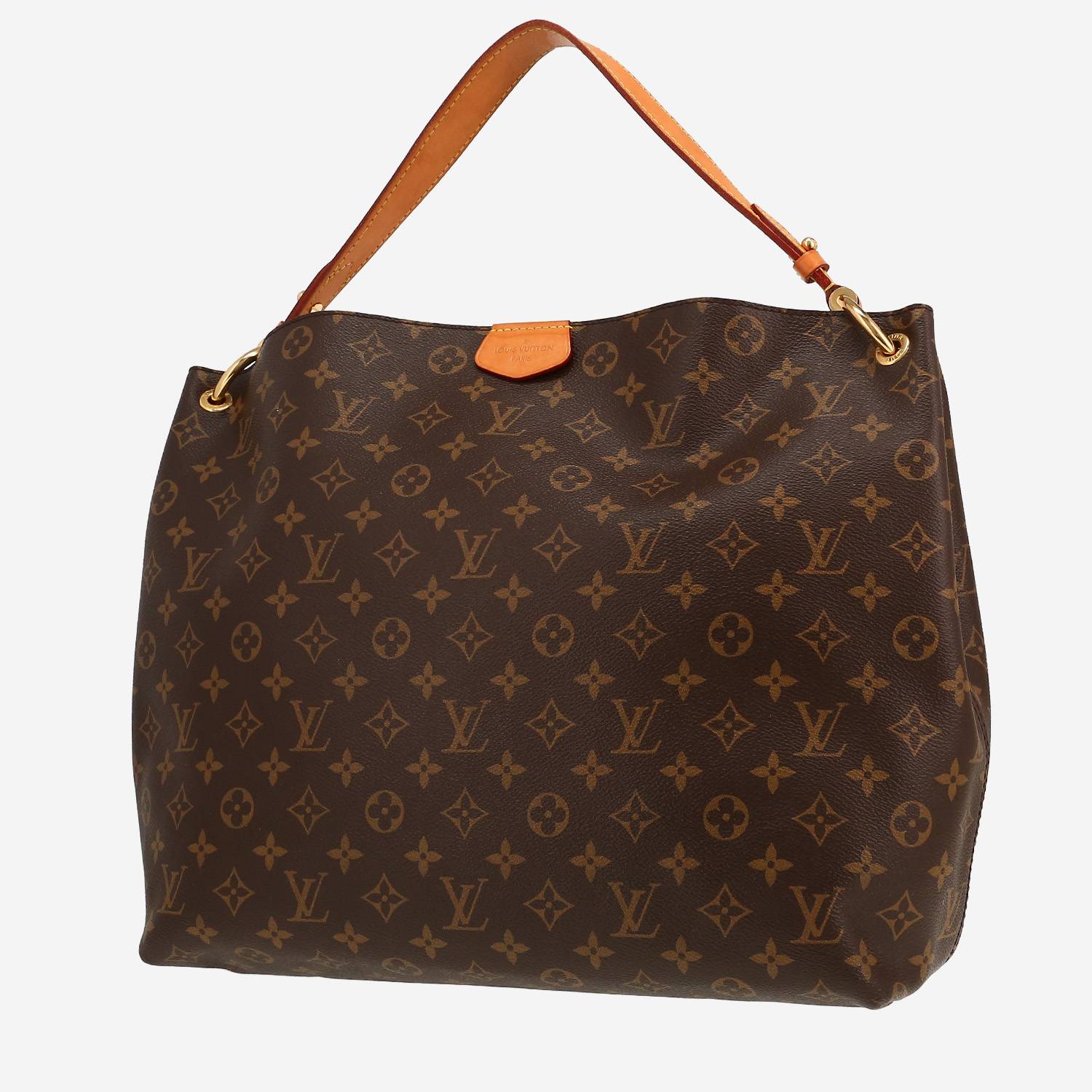Sac à main Louis Vuitton Graceful en toile monogram marron et cuir naturel - 00pp