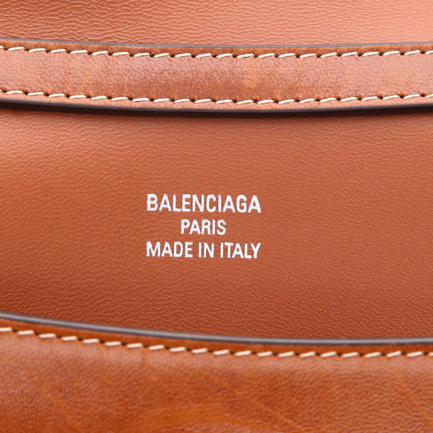Bolso de mano Balenciaga  Rodeo en cuero marrón - Detail D2