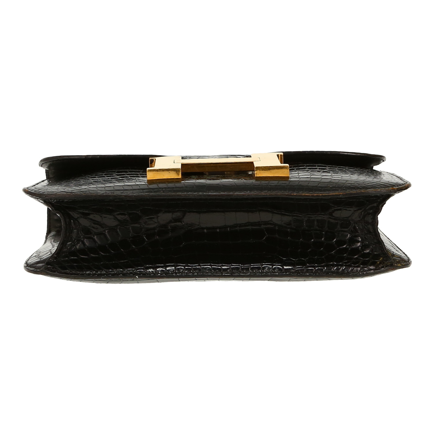 Sac à main Hermès  Constance en crocodile porosus noir - Detail D1