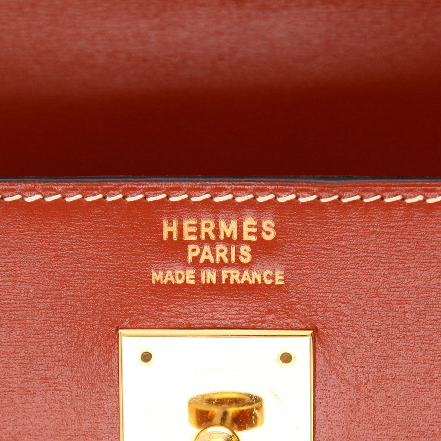 Borsa Hermès  Kelly 40 cm in pelle box Rouge Pompéi - Detail D2