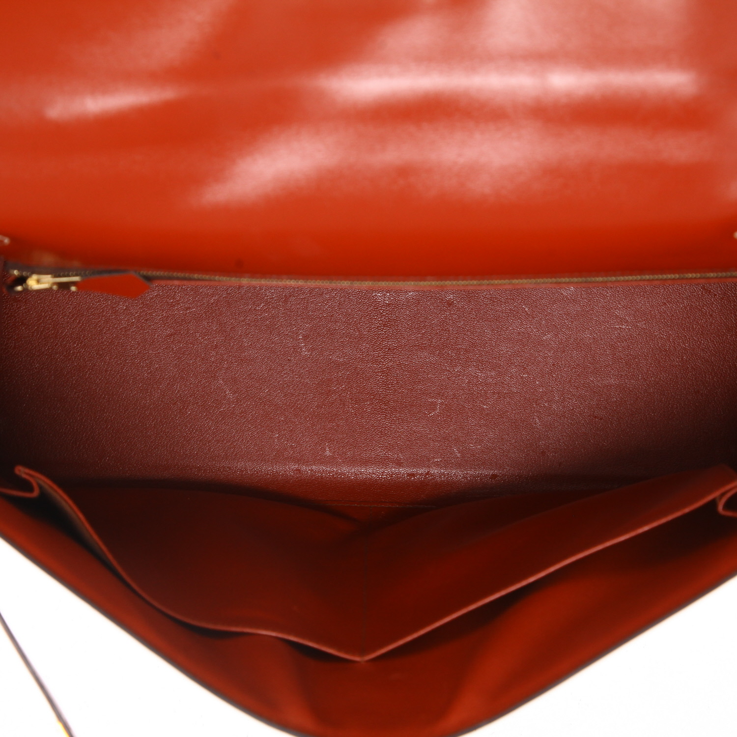 Hermès  Kelly 40 cm handbag  in Rouge Pompéi box leather - Detail D3