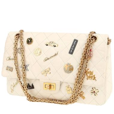 Bolso bandolera Chanel  2.55 en cuero acolchado blanco