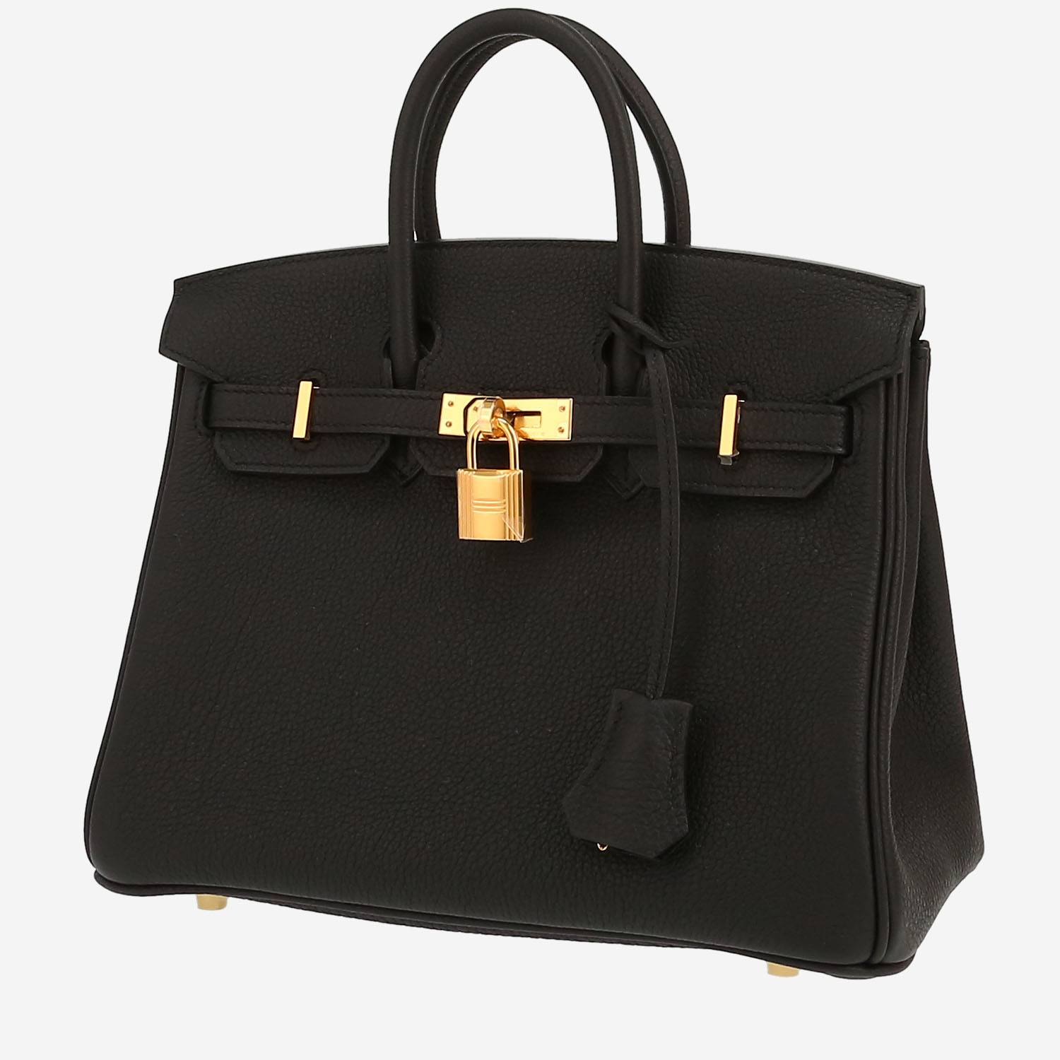 Bolso de mano Hermès  Birkin 25 cm en cuero togo negro