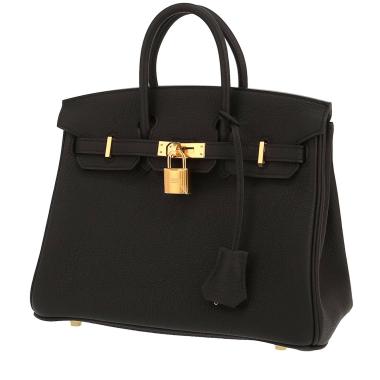 Sac à main Hermès  Birkin 25 cm en cuir togo noir