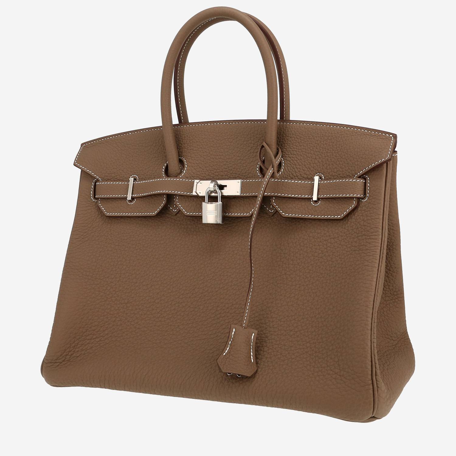 Bolso de mano Hermès  Birkin 35 cm en cuero togo marrón etoupe