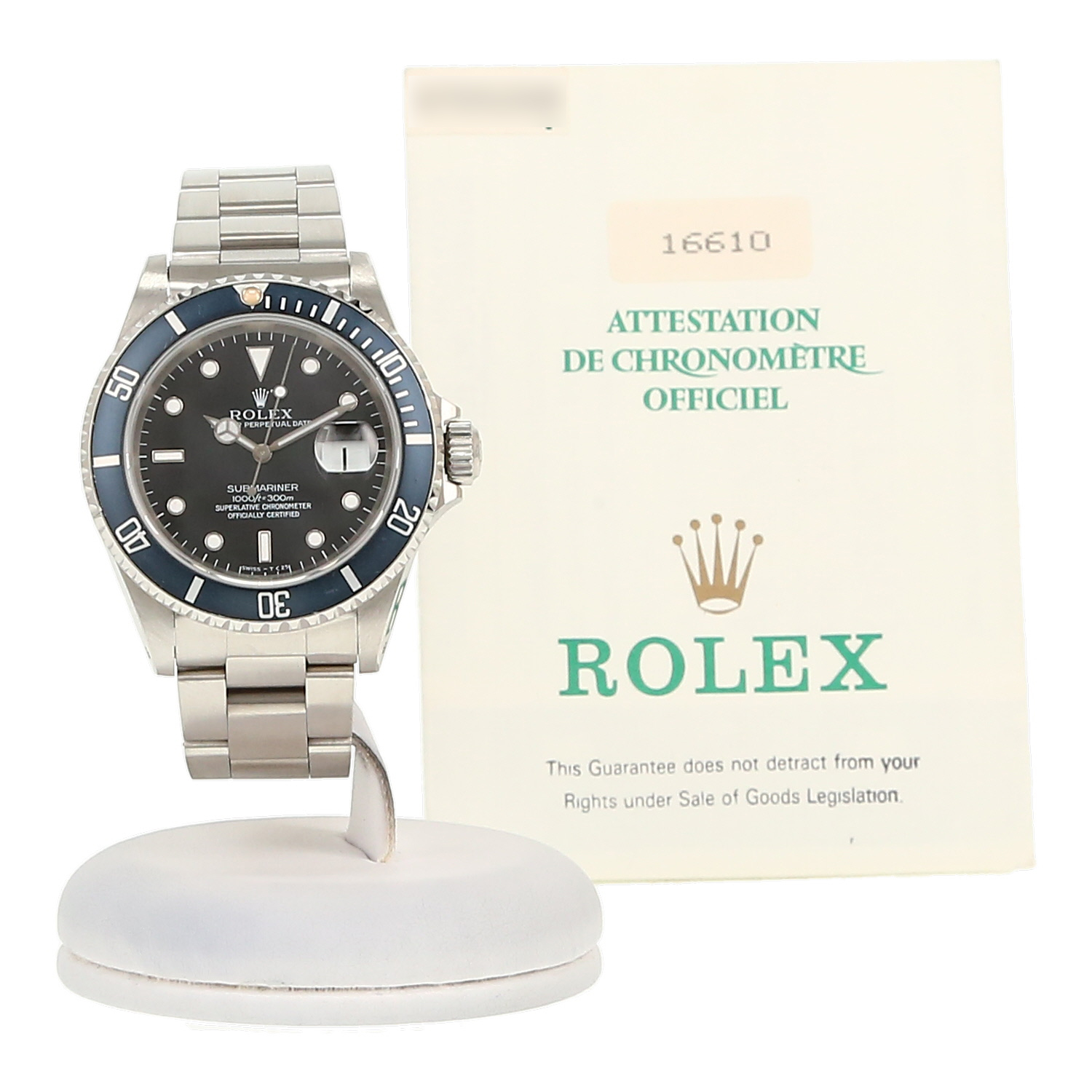 Rolex Submariner Date  in stainless steel Ref: Rolex - 16610  Circa 1991 - Detail D2