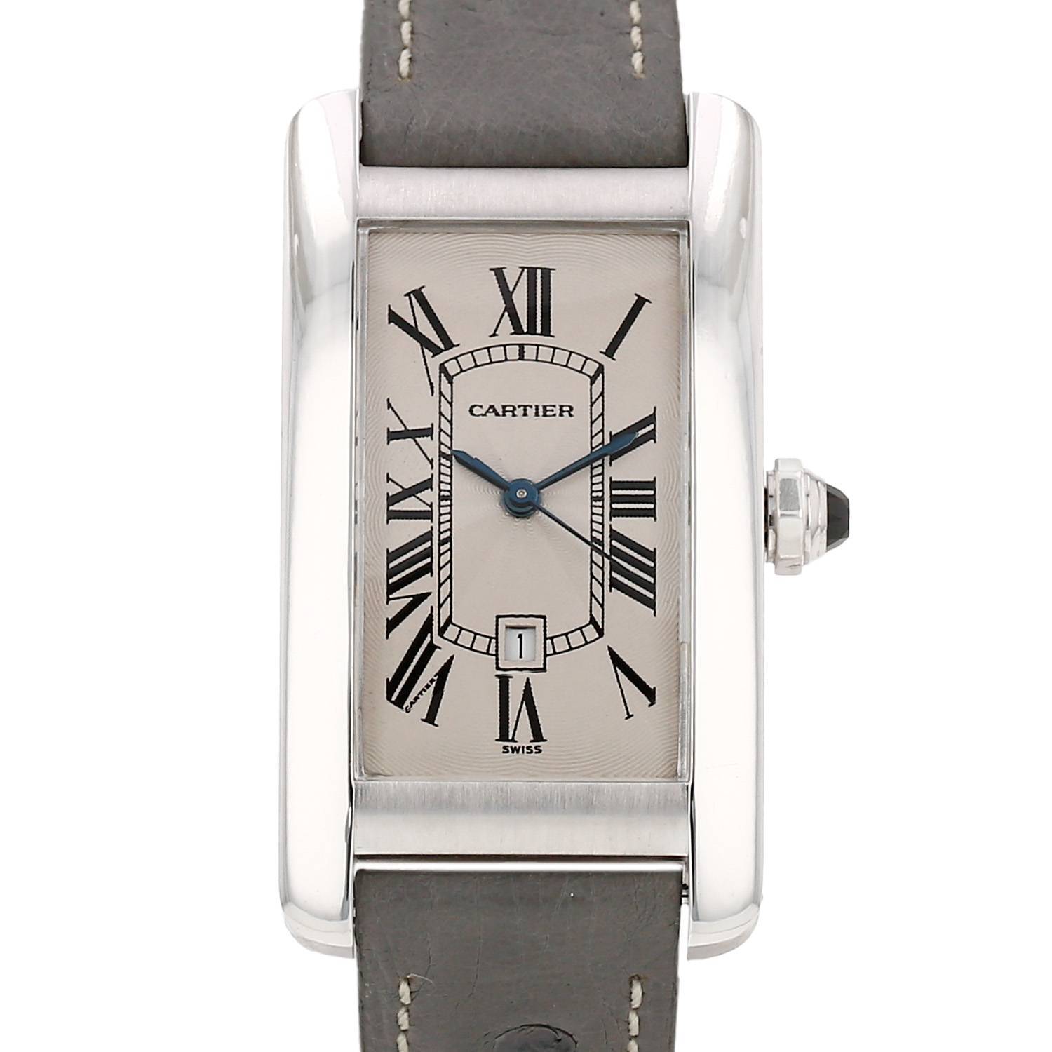 Montre Cartier Tank Américaine moyen modèle en or blanc Ref: