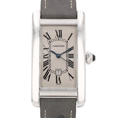 Montre Cartier Tank Américaine moyen modèle  en or blanc Ref: Cartier - 1726  Vers 2000