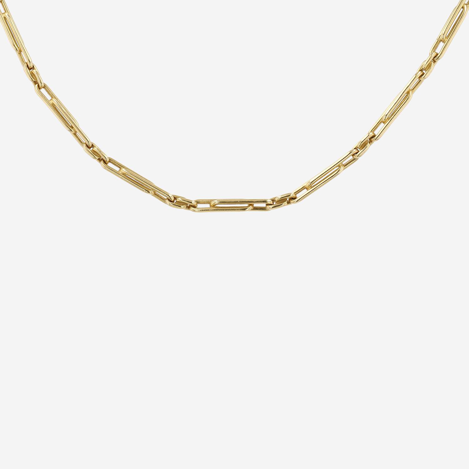 Vintage necklace chaine Giletière in yellow gold