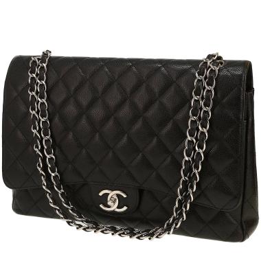 Sac bandoulière Chanel  Timeless Maxi Jumbo en cuir grainé matelassé noir