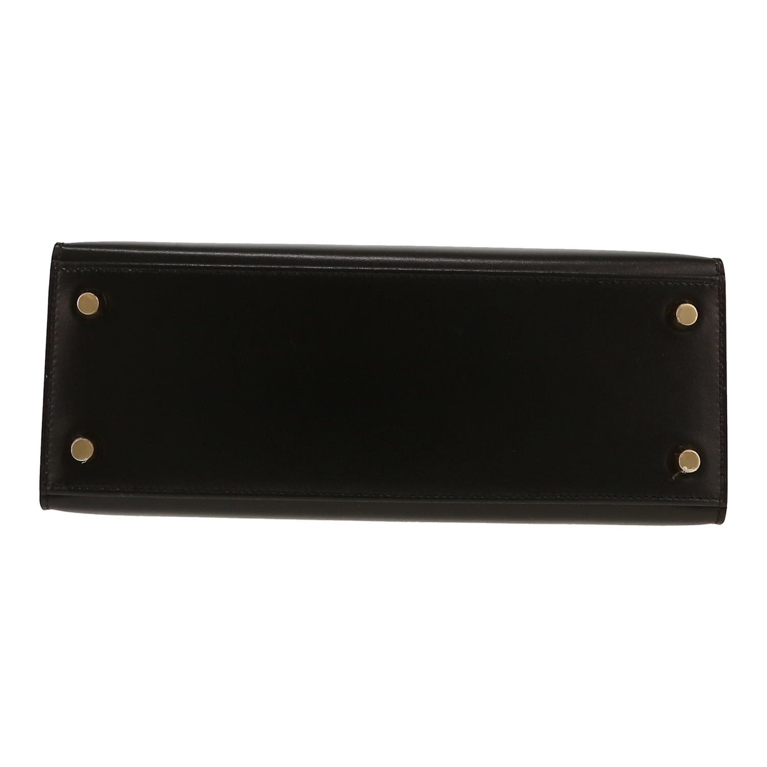 Bolso de mano Hermès  Kelly 25 cm en cuero box negro - Detail D1