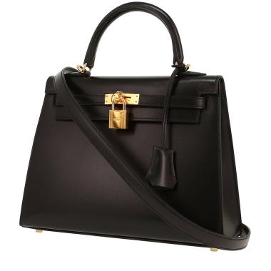 Hermès  Kelly 25 cm handbag  in black box leather