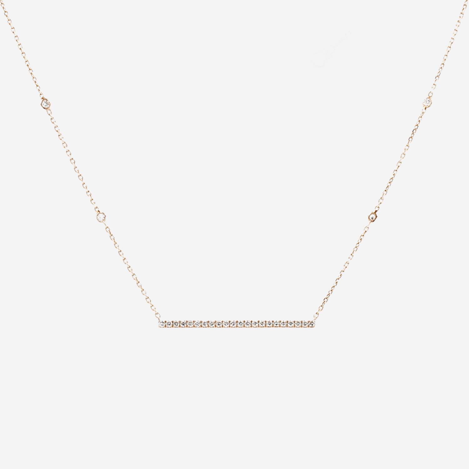 Collier Messika Gatsby Barrette en or rose et diamants Collier Messika Gatsby Barrette en or rose et diamants