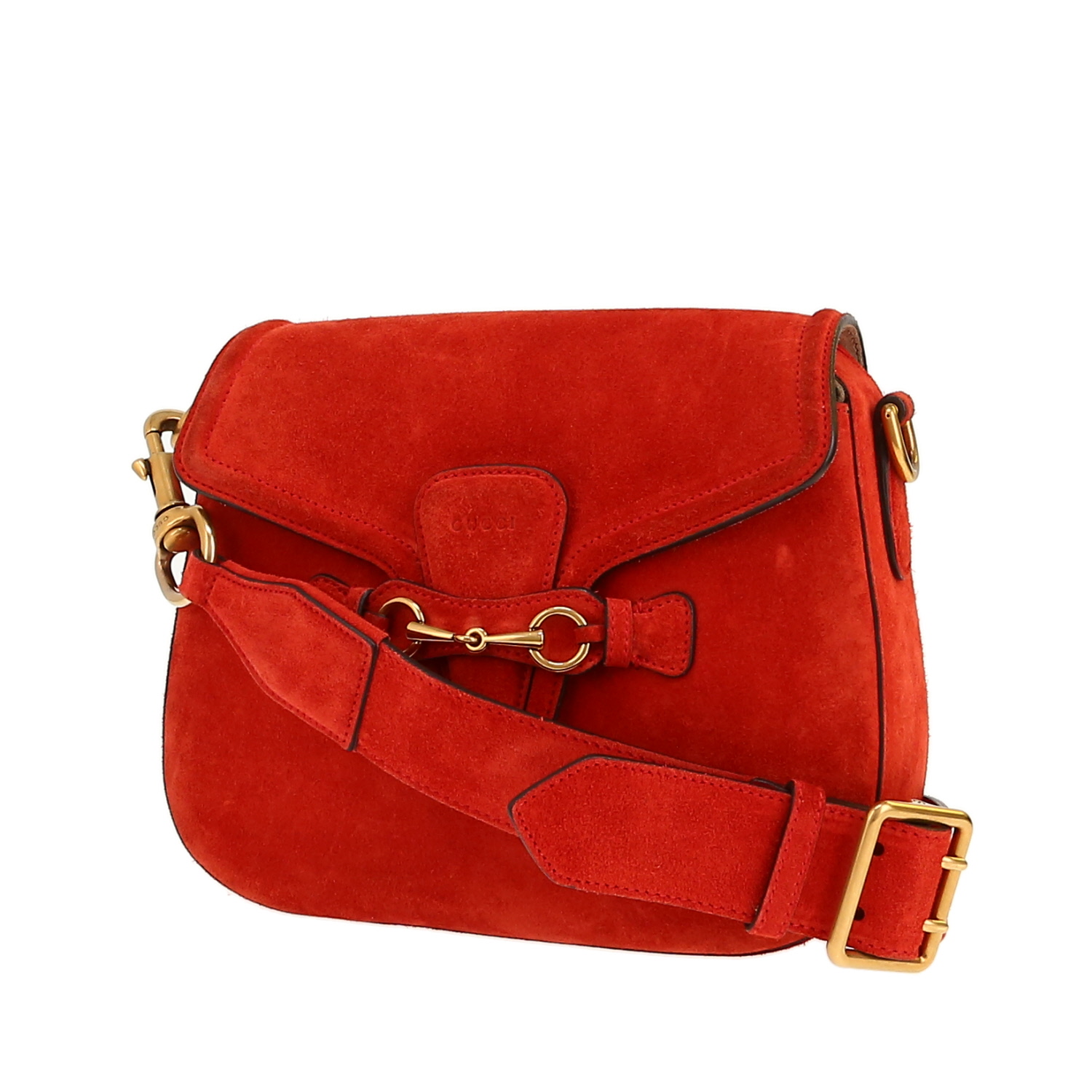 Bolso bandolera Gucci  Lady Web en Veau velours rojo - Detail D4