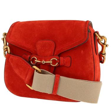 Gucci  Lady Web shoulder bag  in red Veau velours