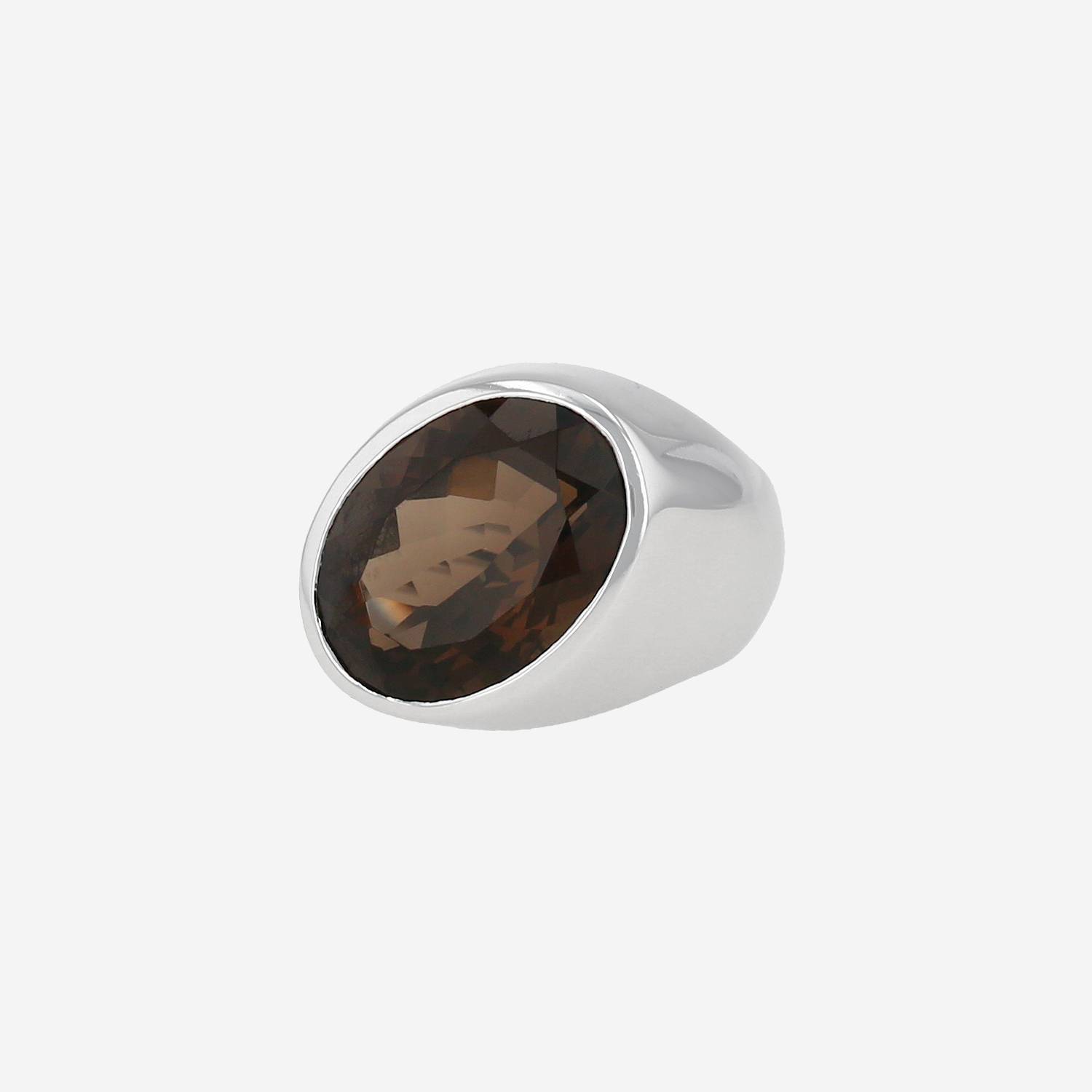 Dinh Van  ring in white gold and smoked quartz