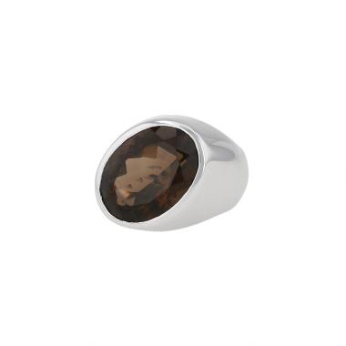 Dinh Van  ring in white gold and smoked quartz