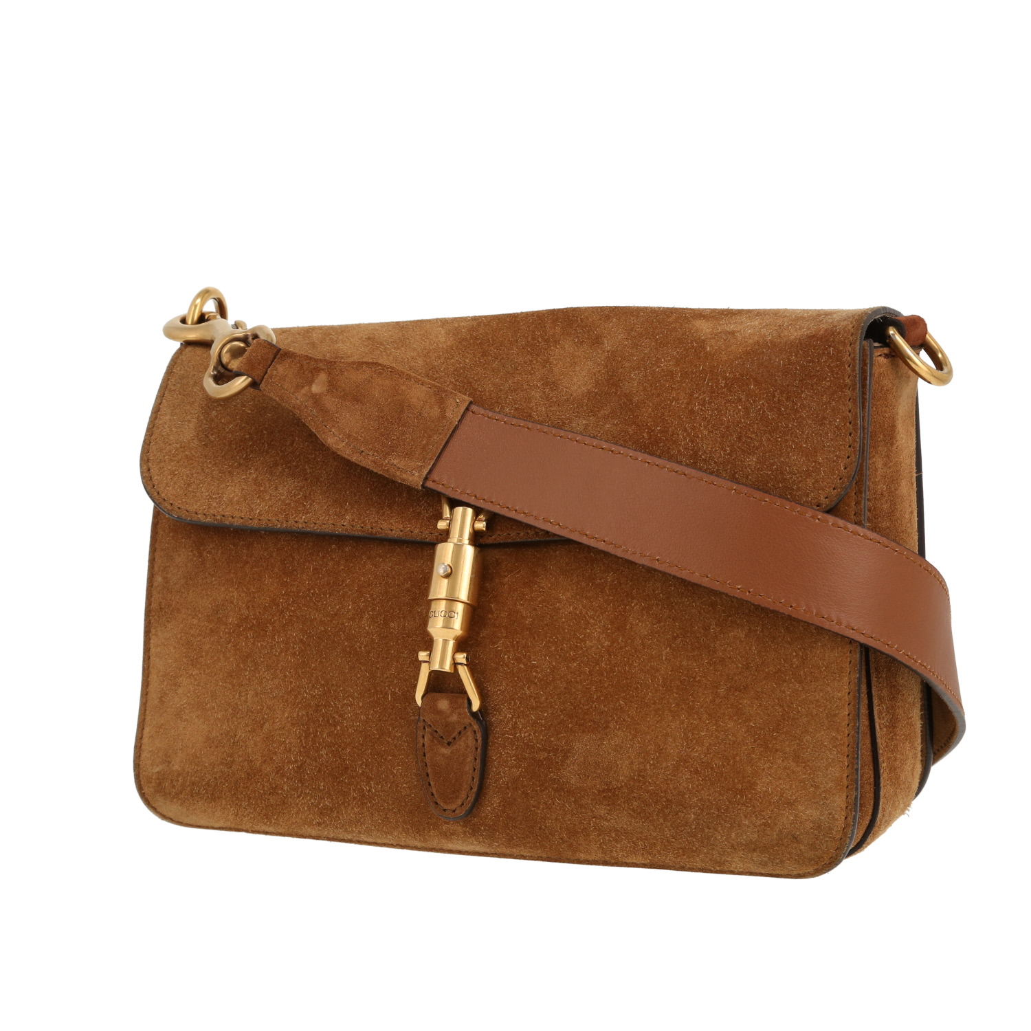 Borsa a tracolla Gucci  Jackie Soft in Veau velours marrone - Detail D4