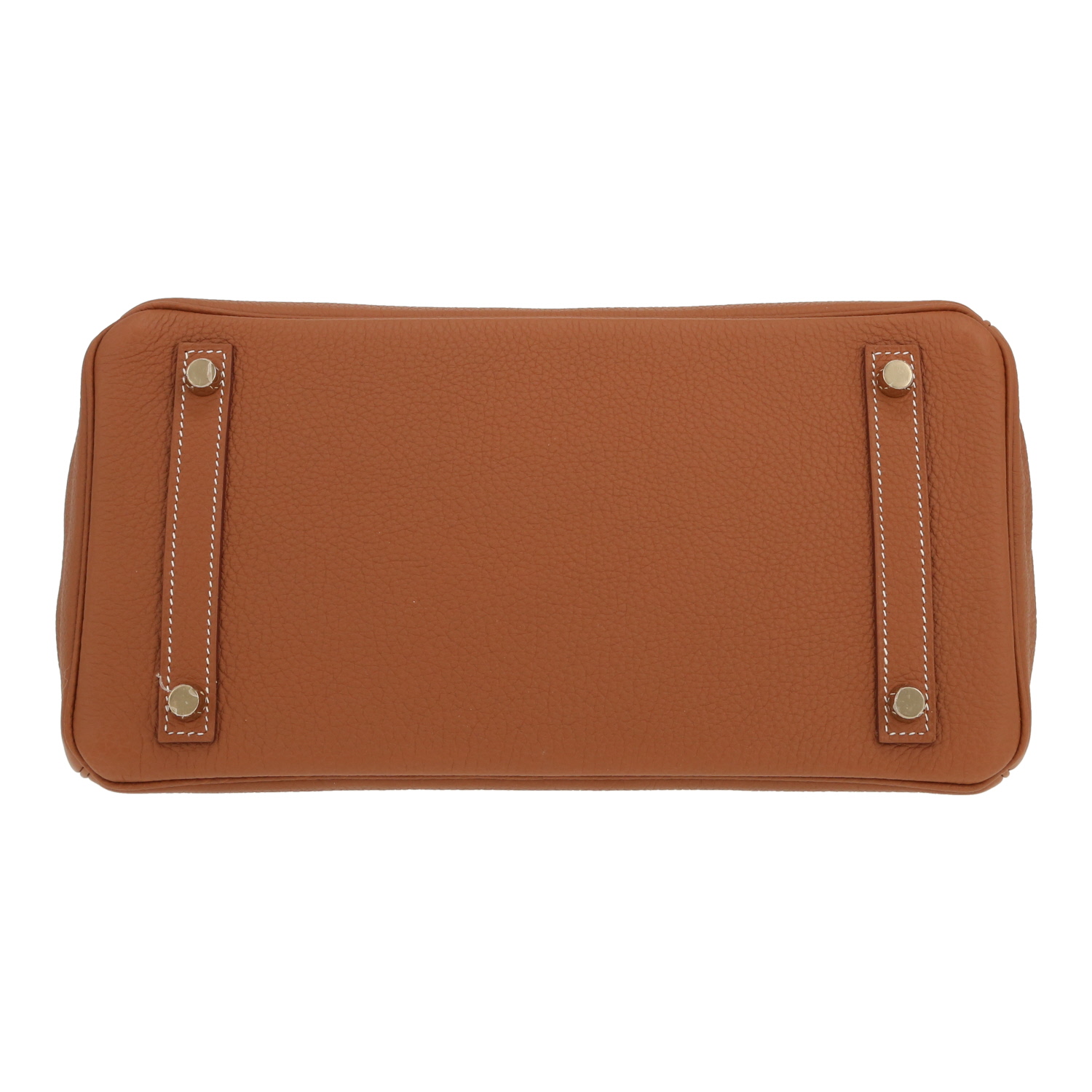 Bolso de mano Hermès  Birkin 30 cm en cuero togo color oro - Detail D1