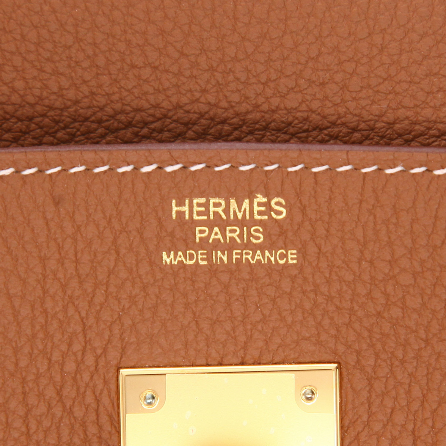 Hermès  Birkin 30 cm handbag  in gold togo leather - Detail D2