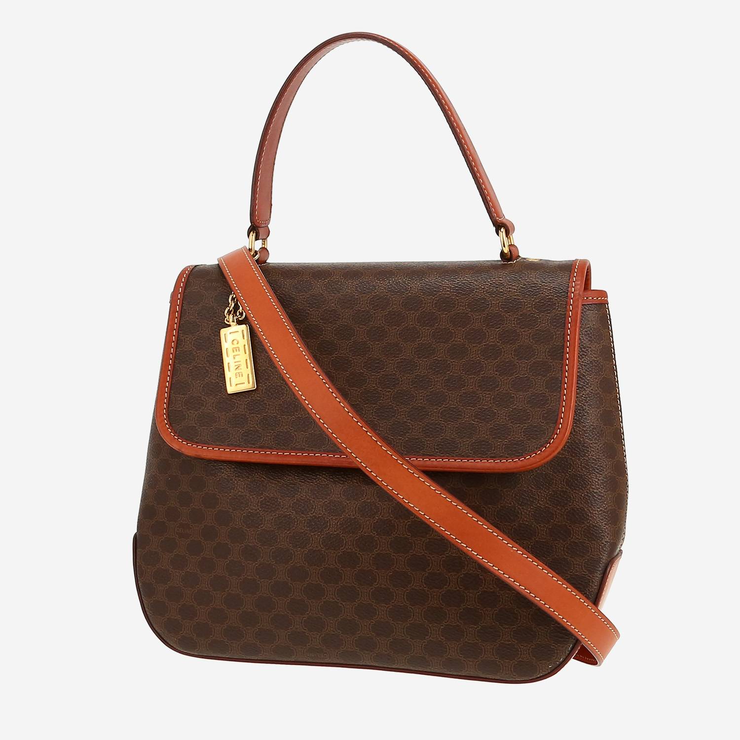 Sac à main Celine   en toile Triomphe marron et cuir marron