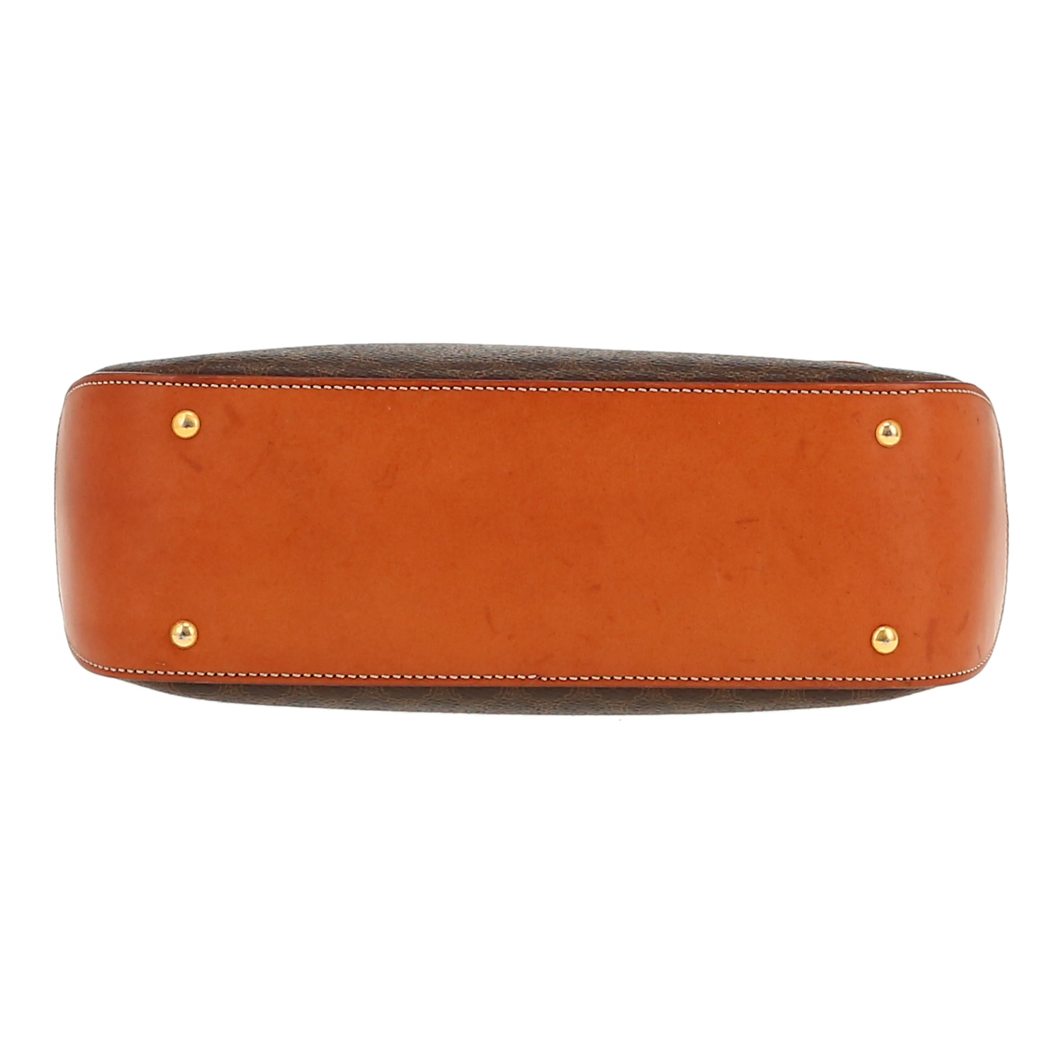 Borsa Celine   in tela "Triomphe" marrone e pelle marrone - Detail D1