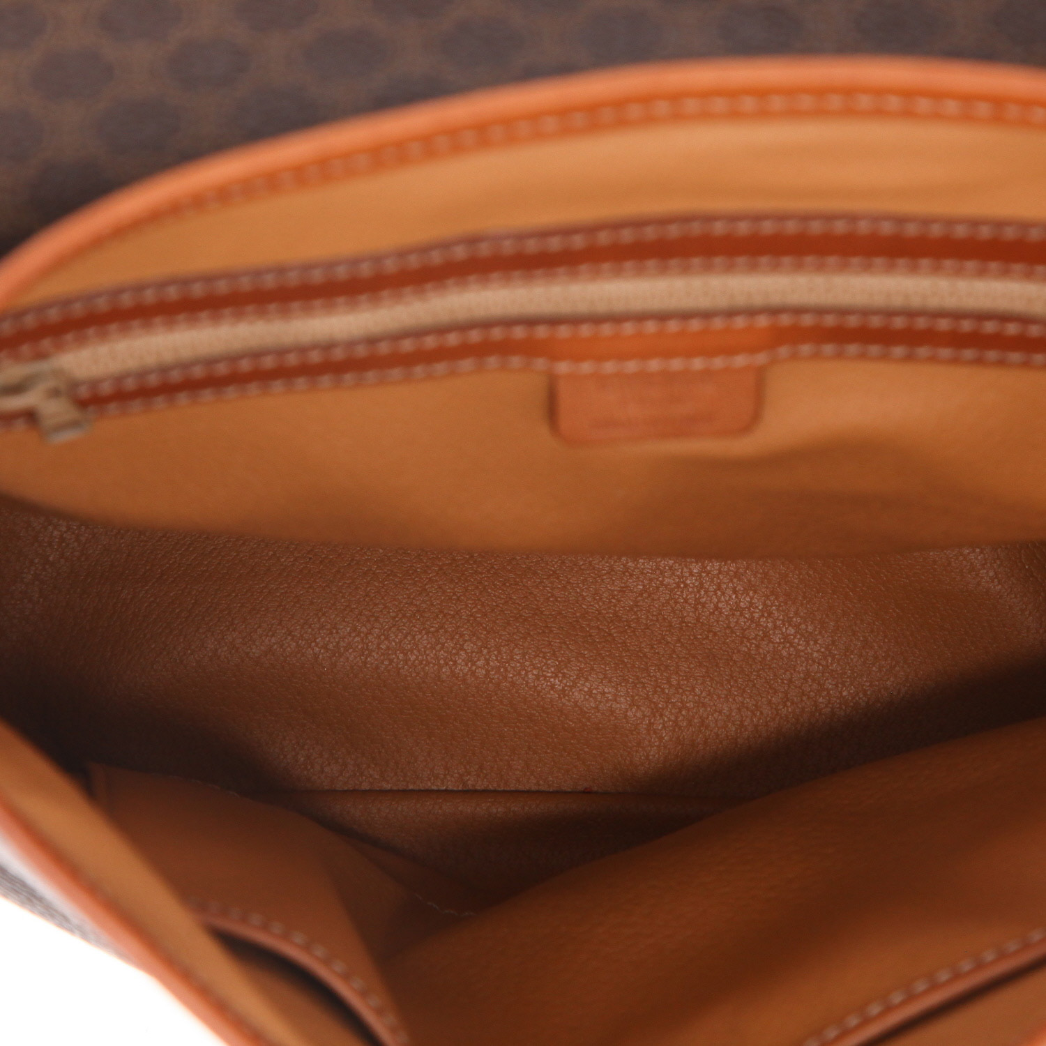 Sac à main Celine   en toile Triomphe marron et cuir marron - Detail D3