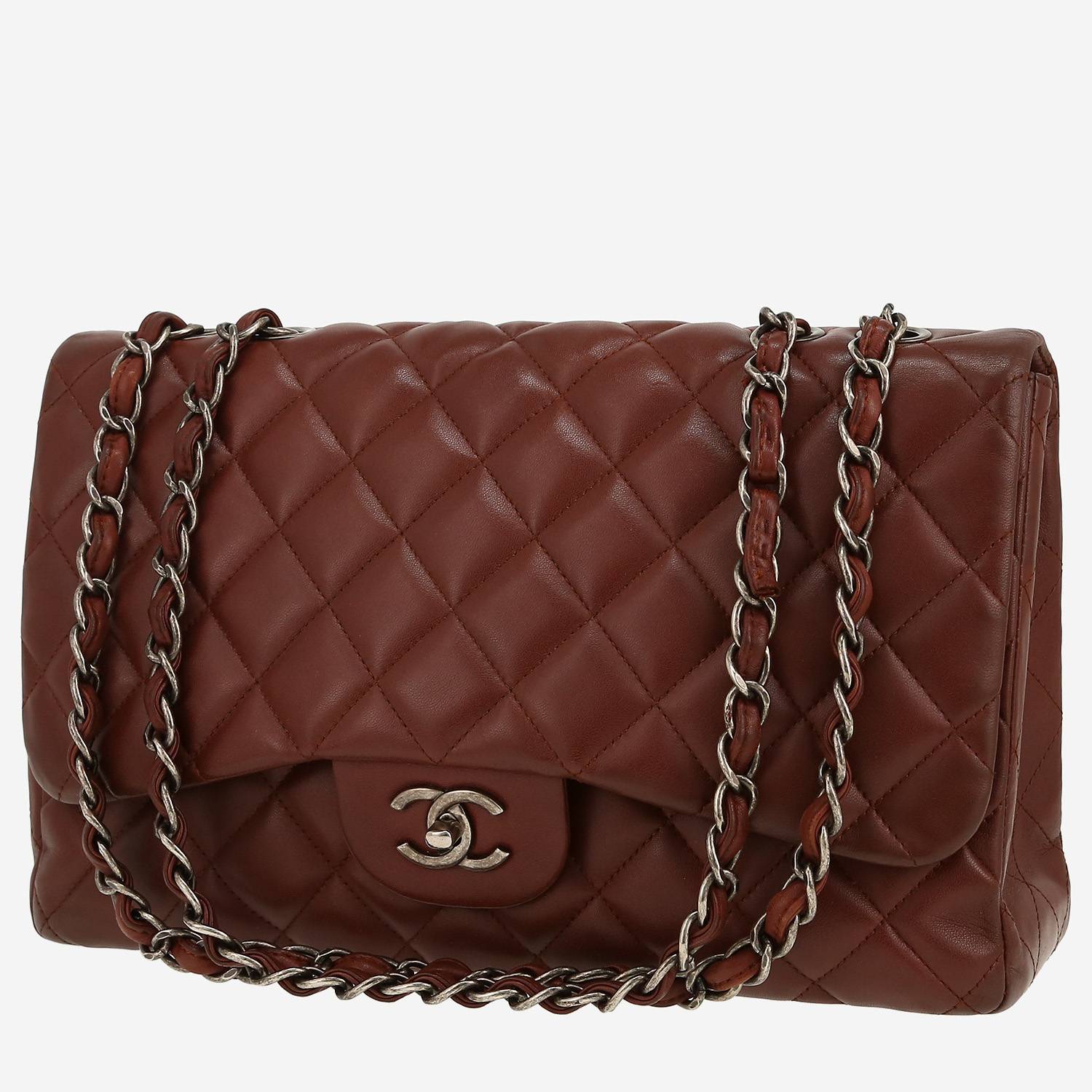 Bolso bandolera Chanel  Timeless Jumbo en cuero acolchado marrón