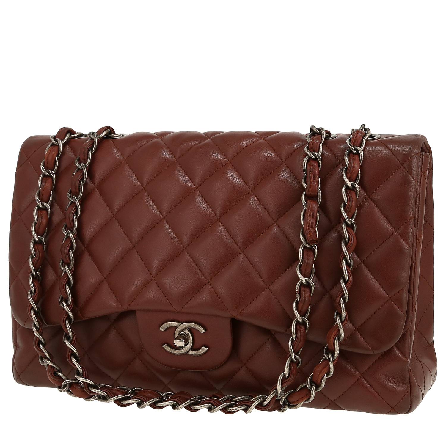 Chanel Timeless Jumbo Matelassé Marron Occasion