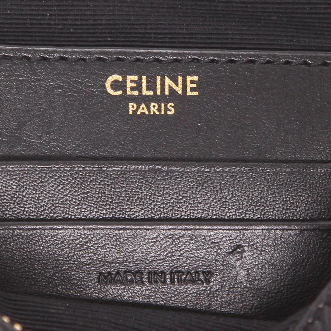 Sac bandoulière Celine  C Charm en cuir matelassé noir - Detail D2