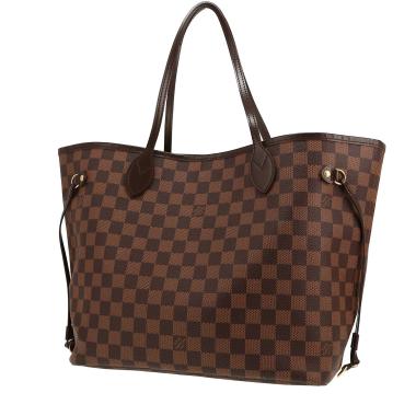Bolso Cabás Louis Vuitton  Neverfull en lona a cuadros ébano y cuero marrón