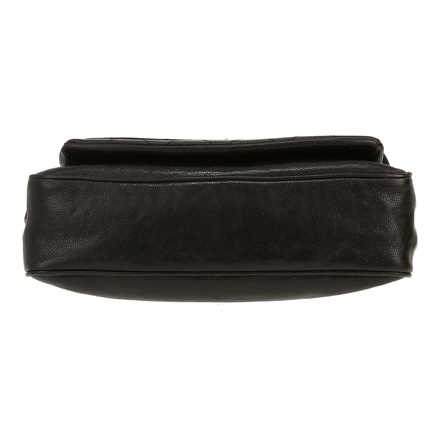 Sac à main Chanel   en cuir grainé matelassé noir - Detail D1