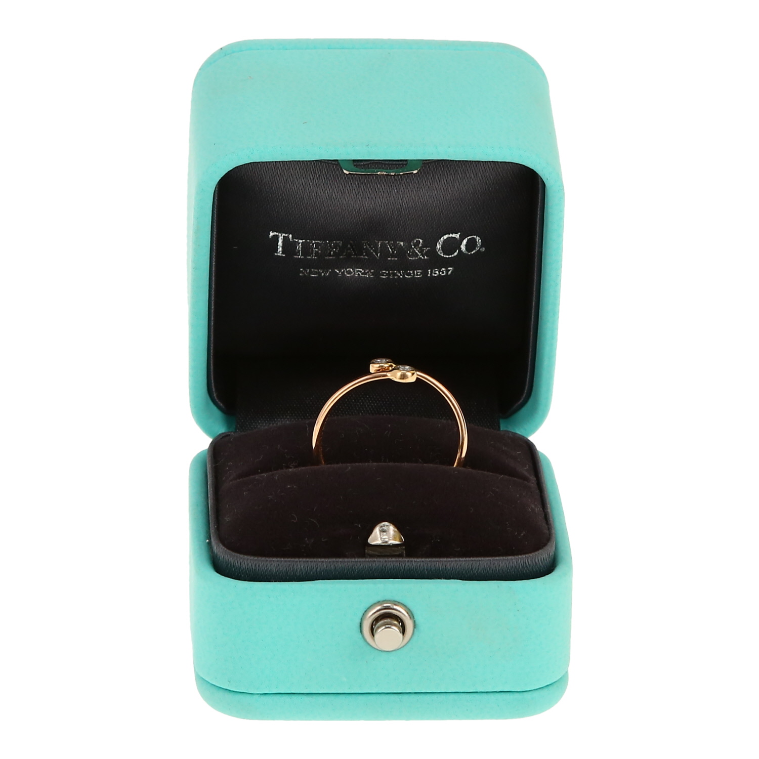 Bague Tiffany & Co Diamond Hoop en or rose et diamants - Detail D2