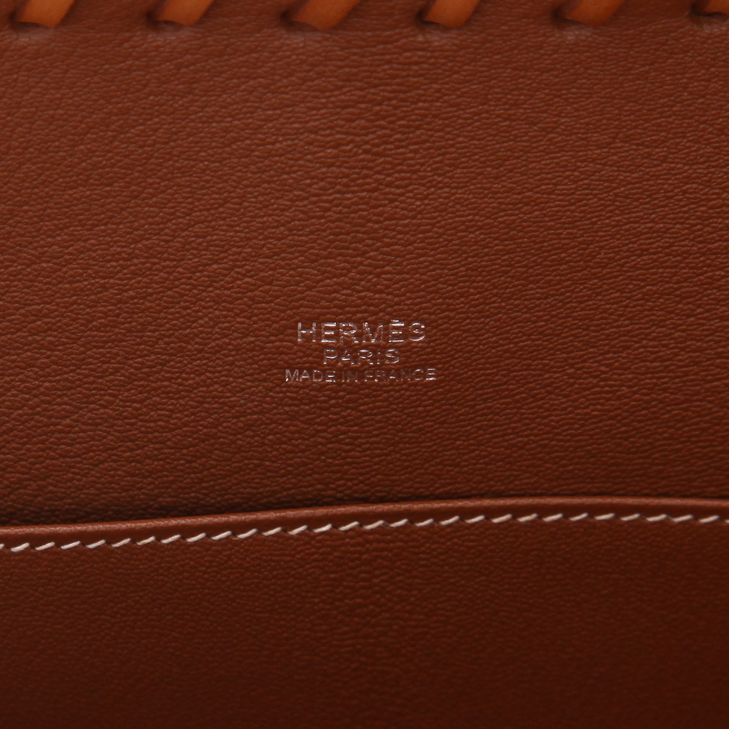 Borsa Hermès  Kelly Picnic 35 in vimini e pelle Barenia terra di Siena bruciata - Detail D2