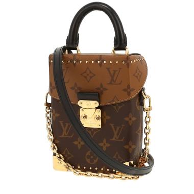 Louis Vuitton  Camera Box mini  shoulder bag  in brown monogram canvas  and black leather