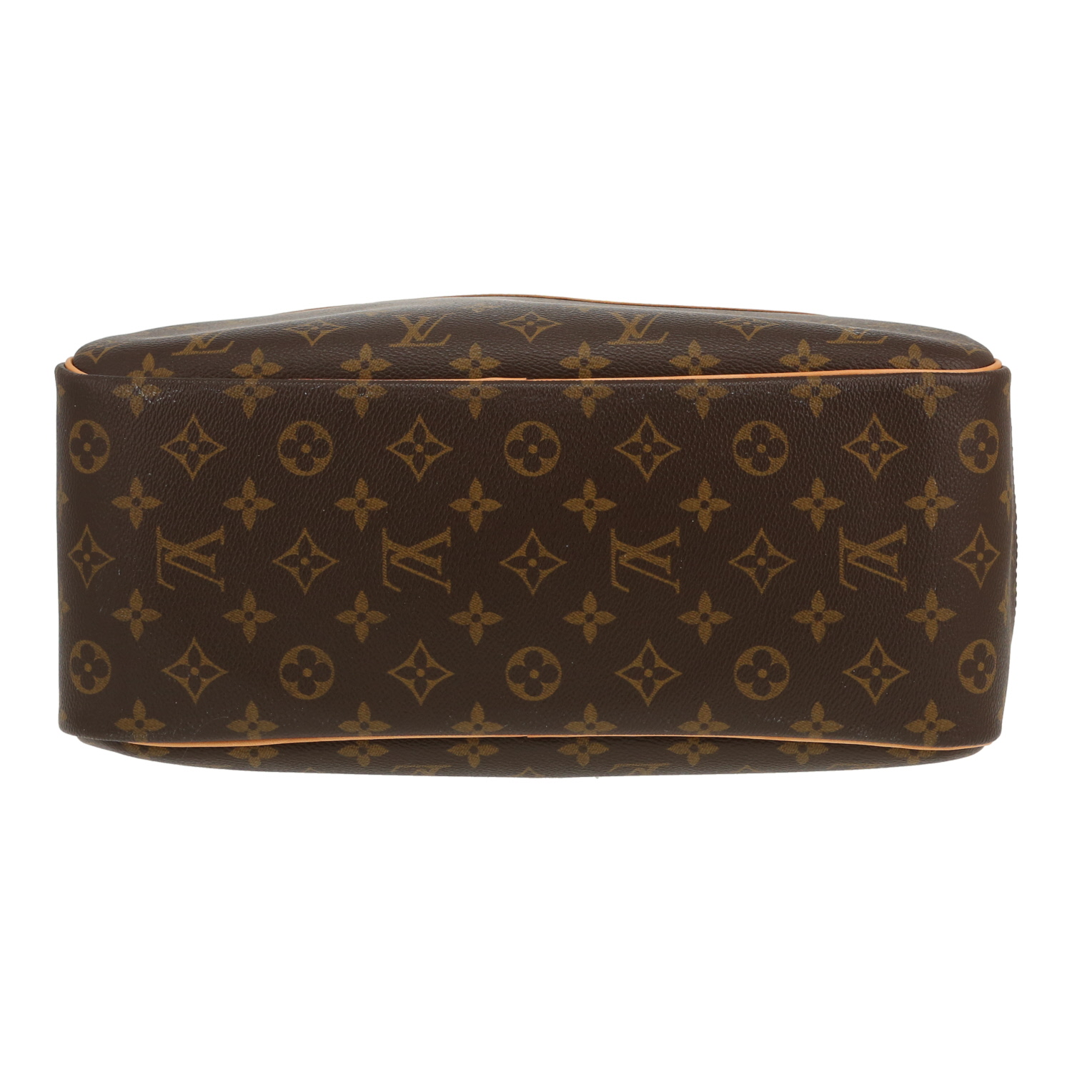 Sac à main Louis Vuitton  Deauville en toile monogram marron et cuir naturel - Detail D1