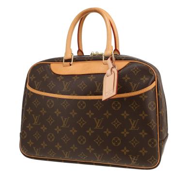 Borsa Louis Vuitton Deauville in tela Monogram marrone e pelle naturale