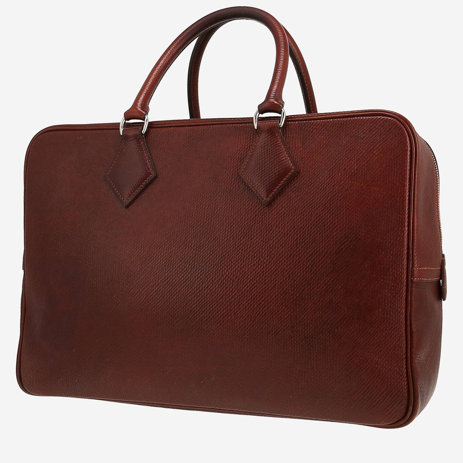 Sac à main Hermès  Plume Fourre-Tout 40 en cuir Volynka marron