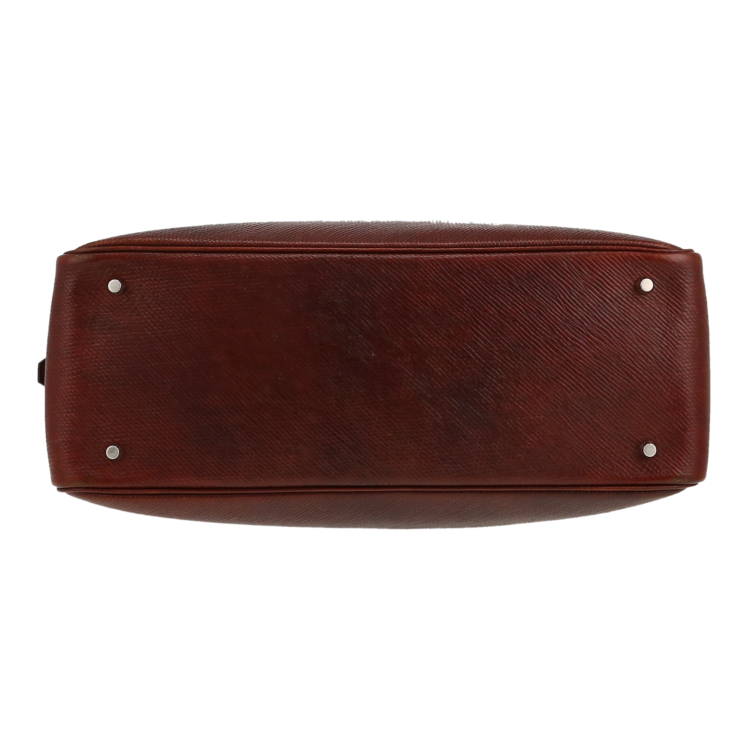 Hermès  Plume Fourre-Tout 40 handbag  in brown Volynka leather - Detail D1