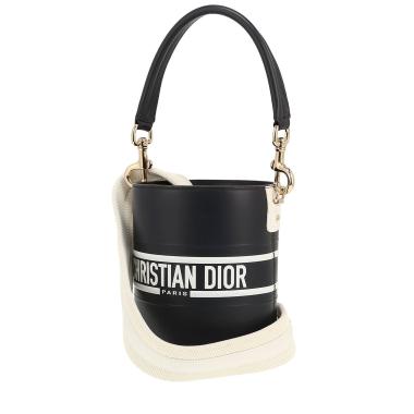 Sac à main Dior  Vibe Bucket en cuir bleu-marine et blanc
