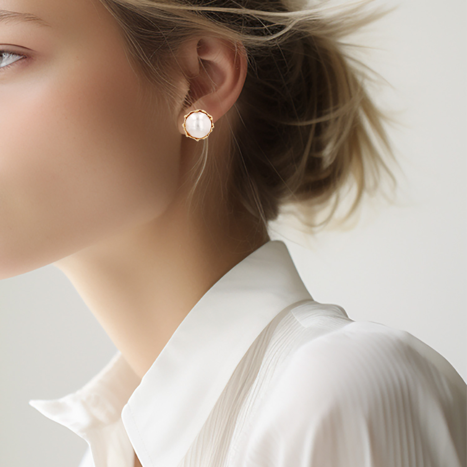 Orecchini a clip Vintage  in oro giallo e perle coltivate Mabé