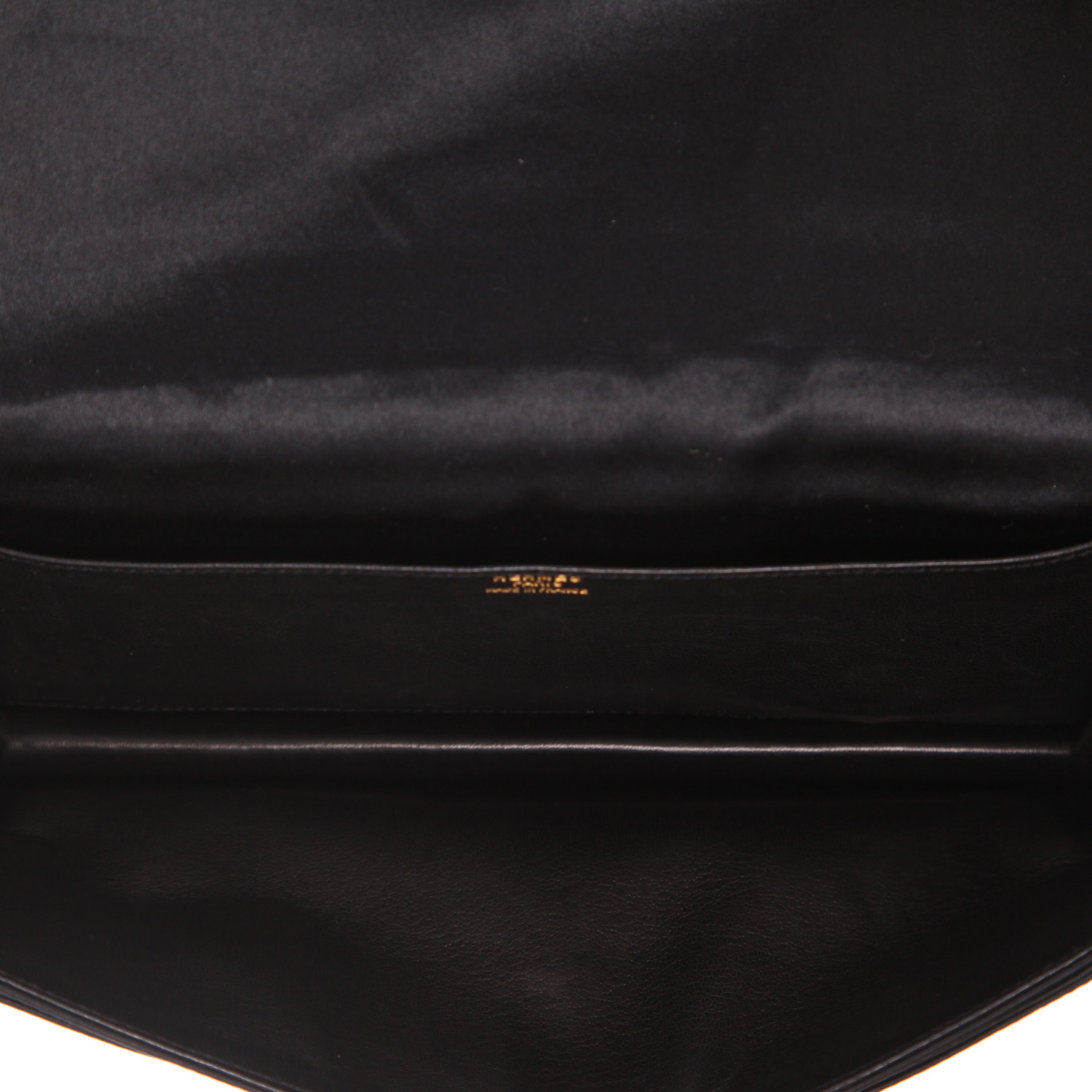 Pochette Hermès  Faco en satin noir - Detail D3