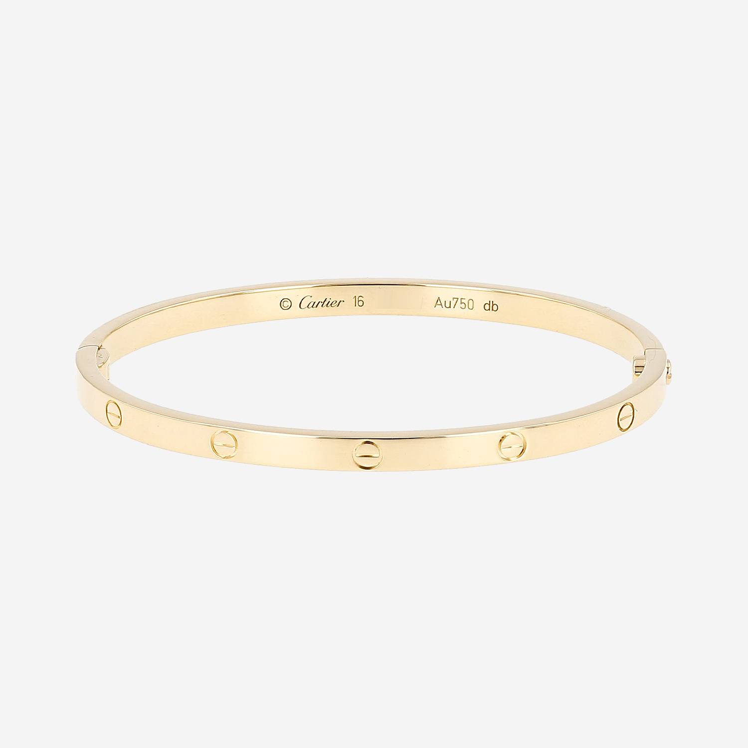 Bracelet Cartier Love petit modèle en or jaune, taille 15