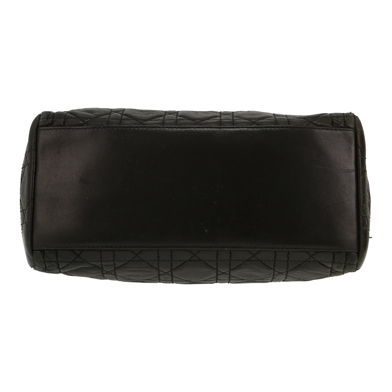 Dior  Lady Dior handbag  in black leather cannage - Detail D1