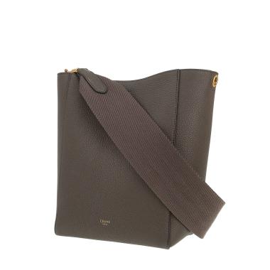 Sac à main Celine  Sac Sangle en cuir grainé gris