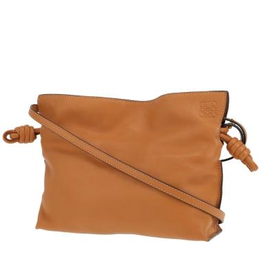 Loewe Flamenco clutch bag in brown leather