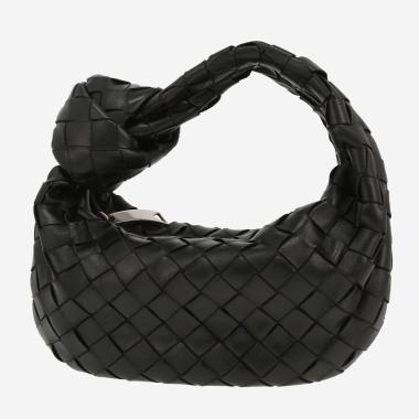 Bottega Veneta  Mini Jodie handbag  in black intrecciato leather