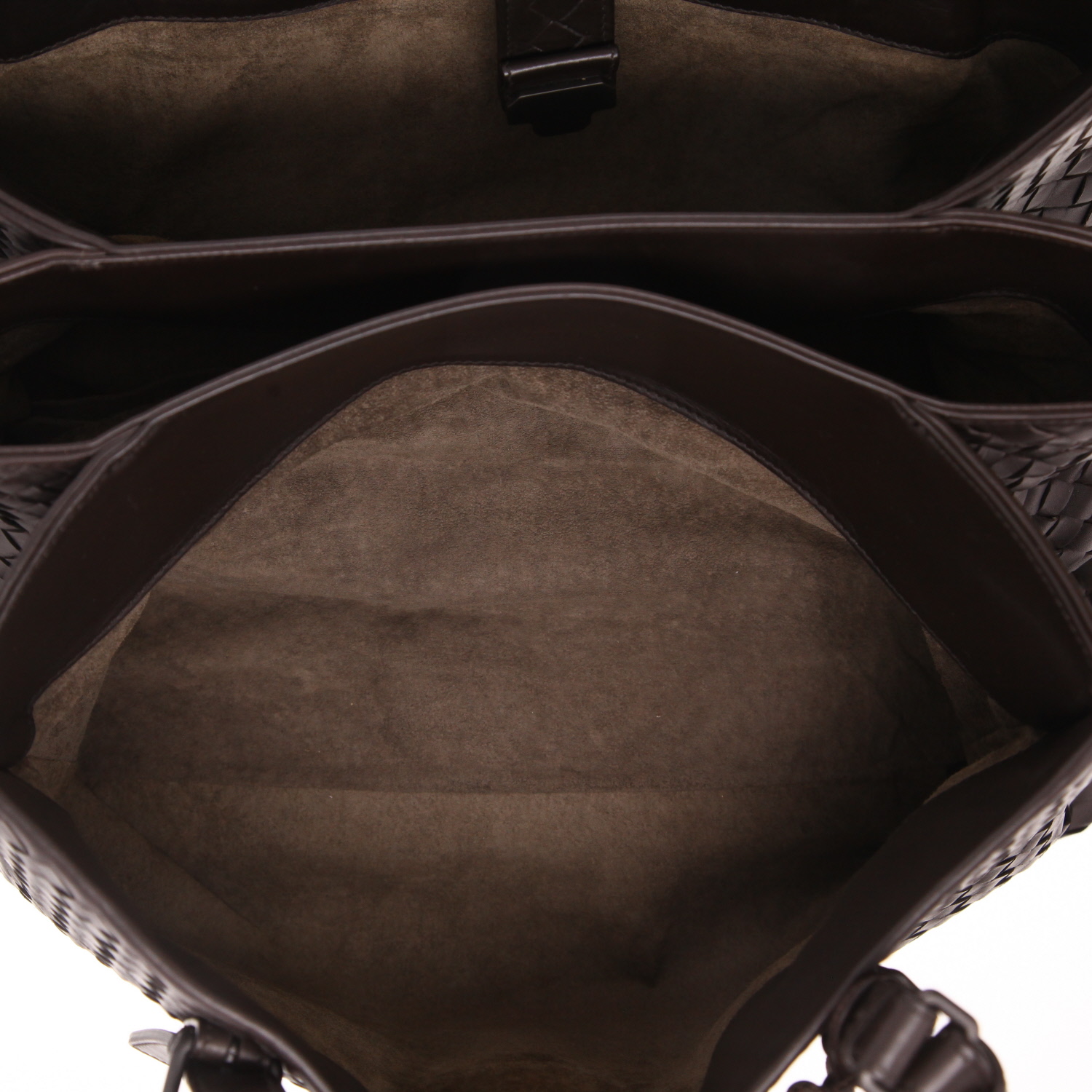 Bolso de mano Bottega Veneta  Roma en cuero intrecciato marrón - Detail D3