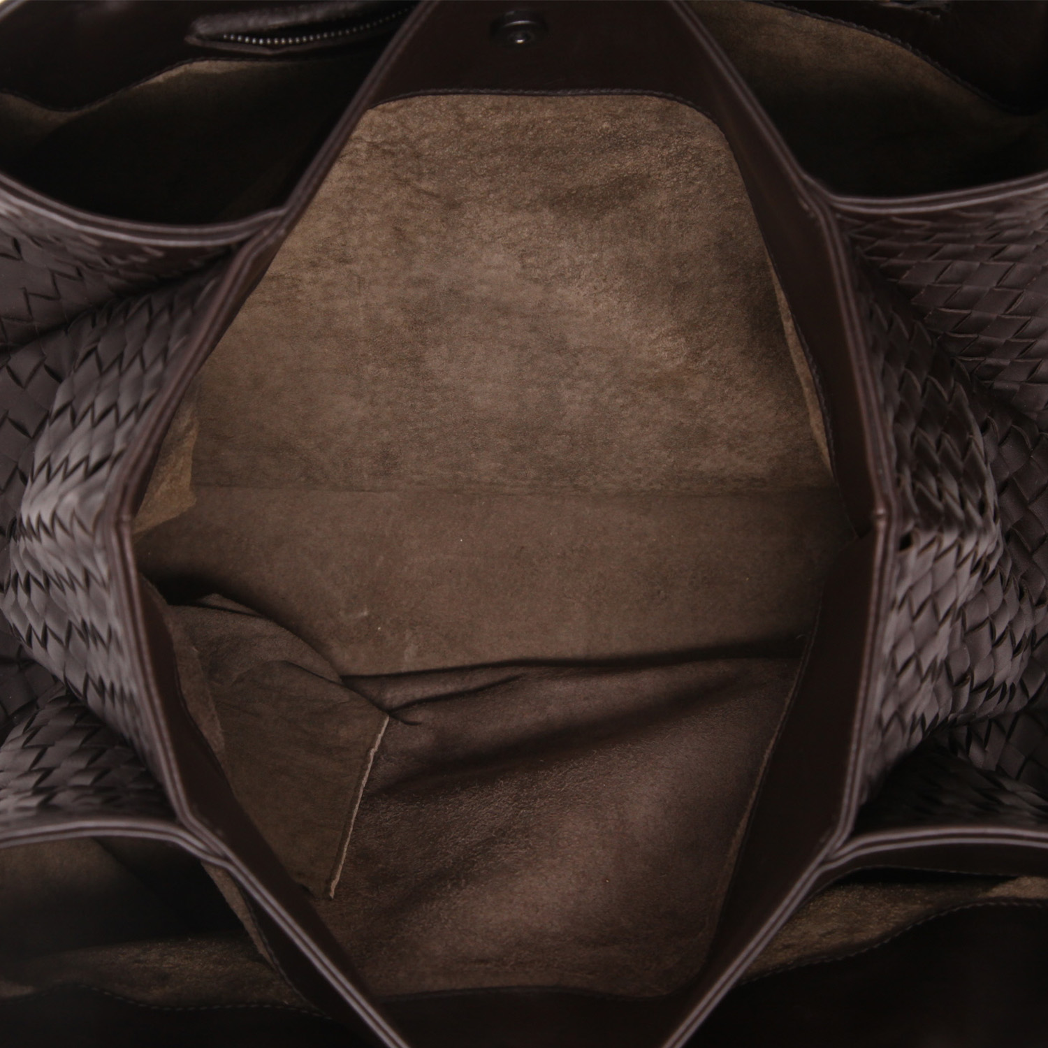 Borsa Bottega Veneta  Roma in pelle intrecciata marrone - Detail D4