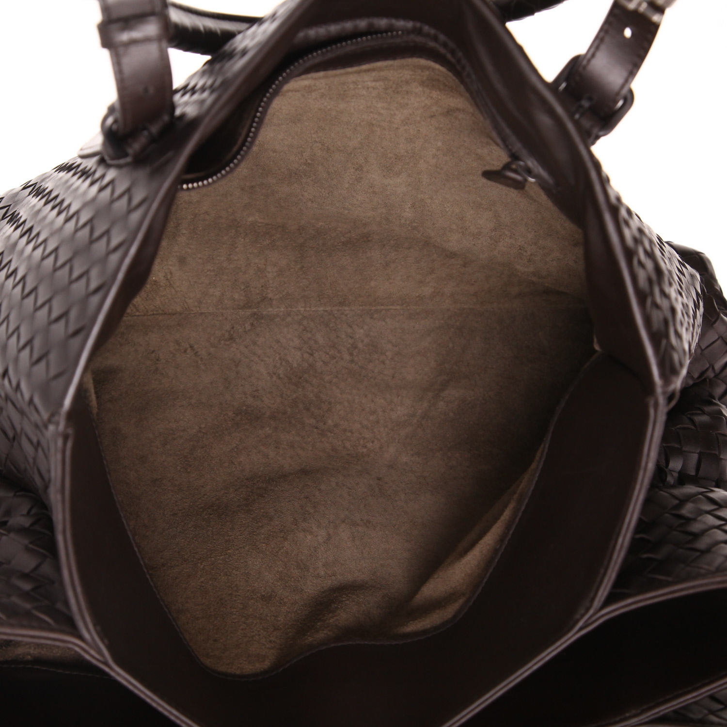 Bolso de mano Bottega Veneta  Roma en cuero intrecciato marrón - Detail D5